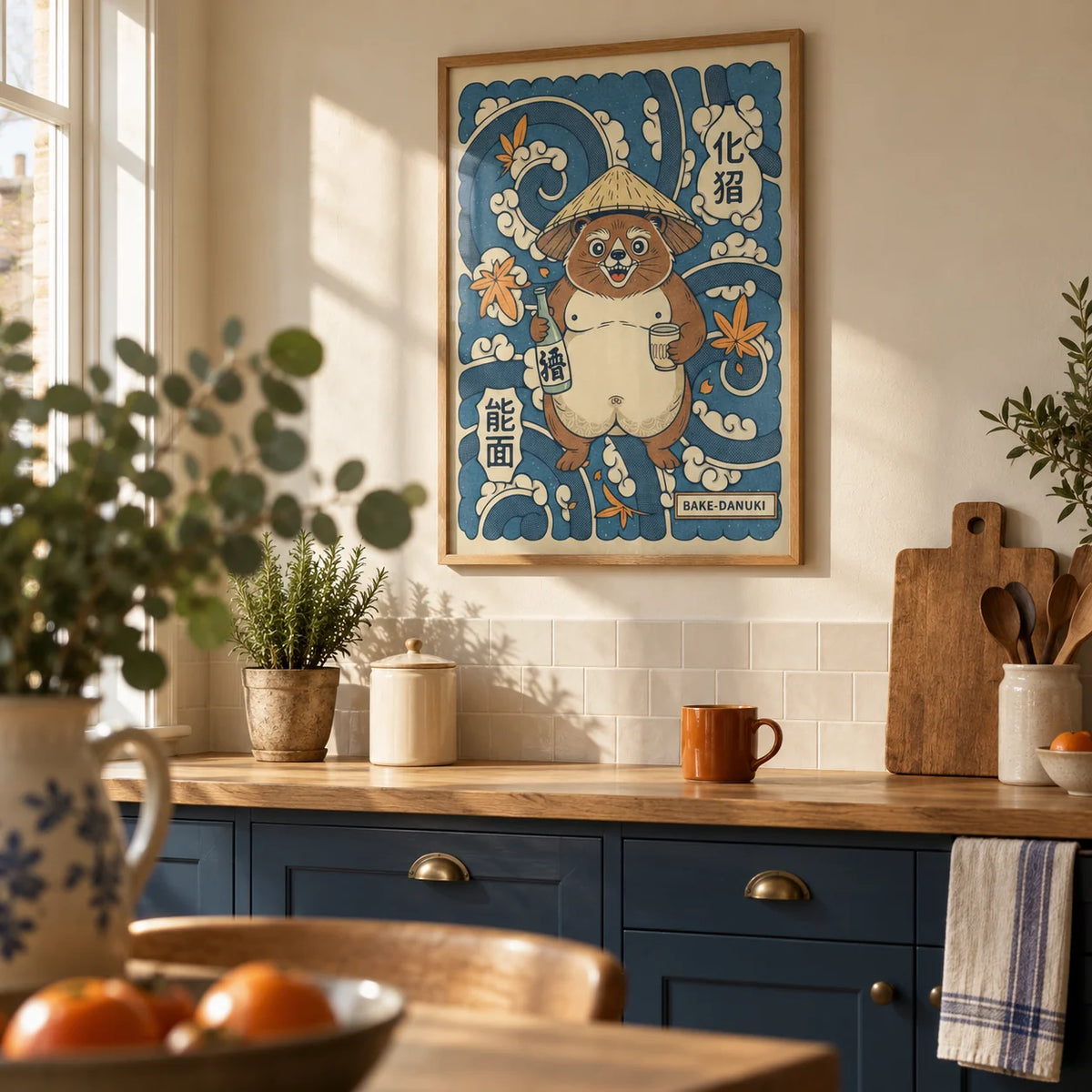 Japanese Tanuki Wall Art | Cute Animal Poster Print