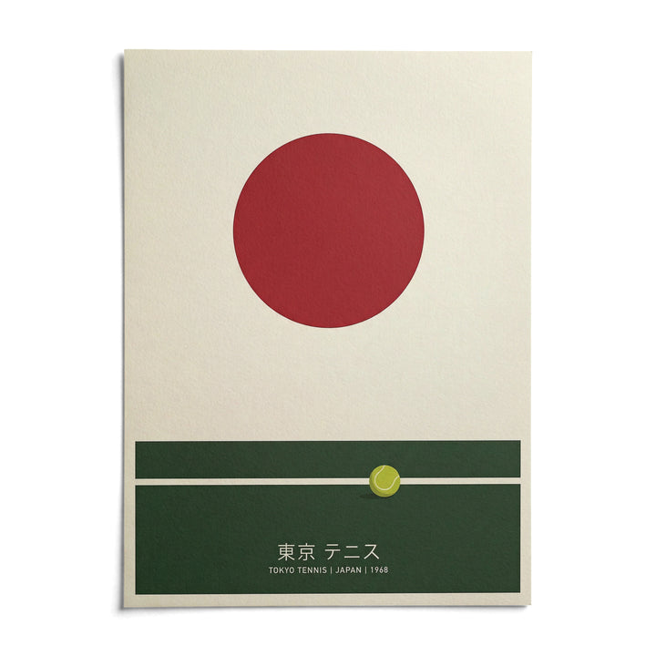 Japanese Tennis Art Print, shown as an unframed paper print on a plain white background