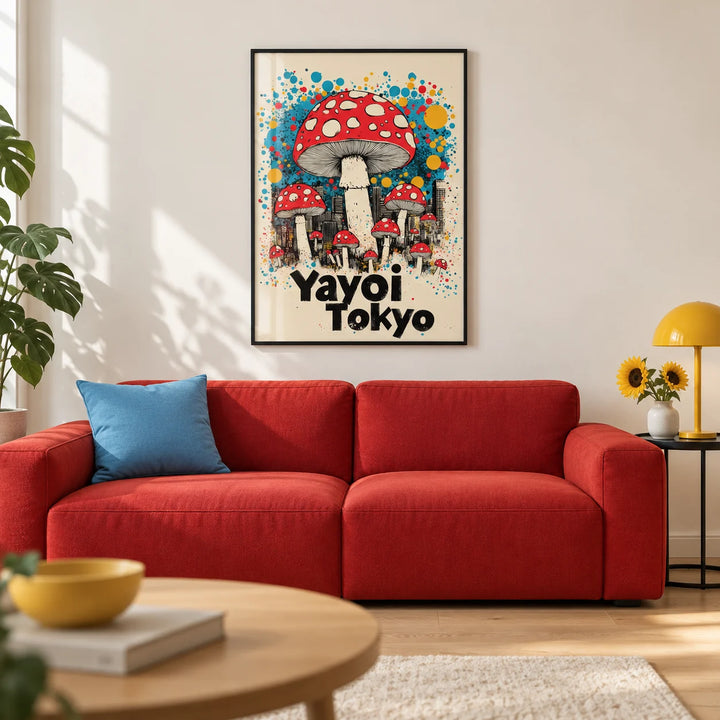 Japanese Vintage Prints, framed on the wall of a modern city flat living room with a warm white wall and a pale oak floor