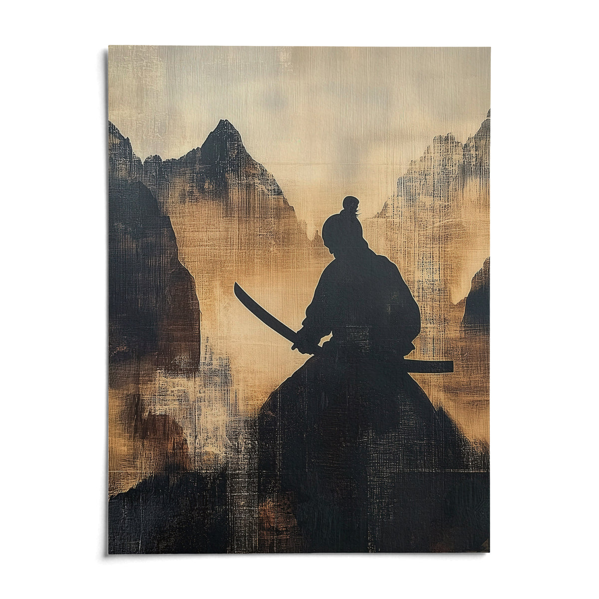 Japanese Warrior Art, shown as an unframed paper print on a plain white background