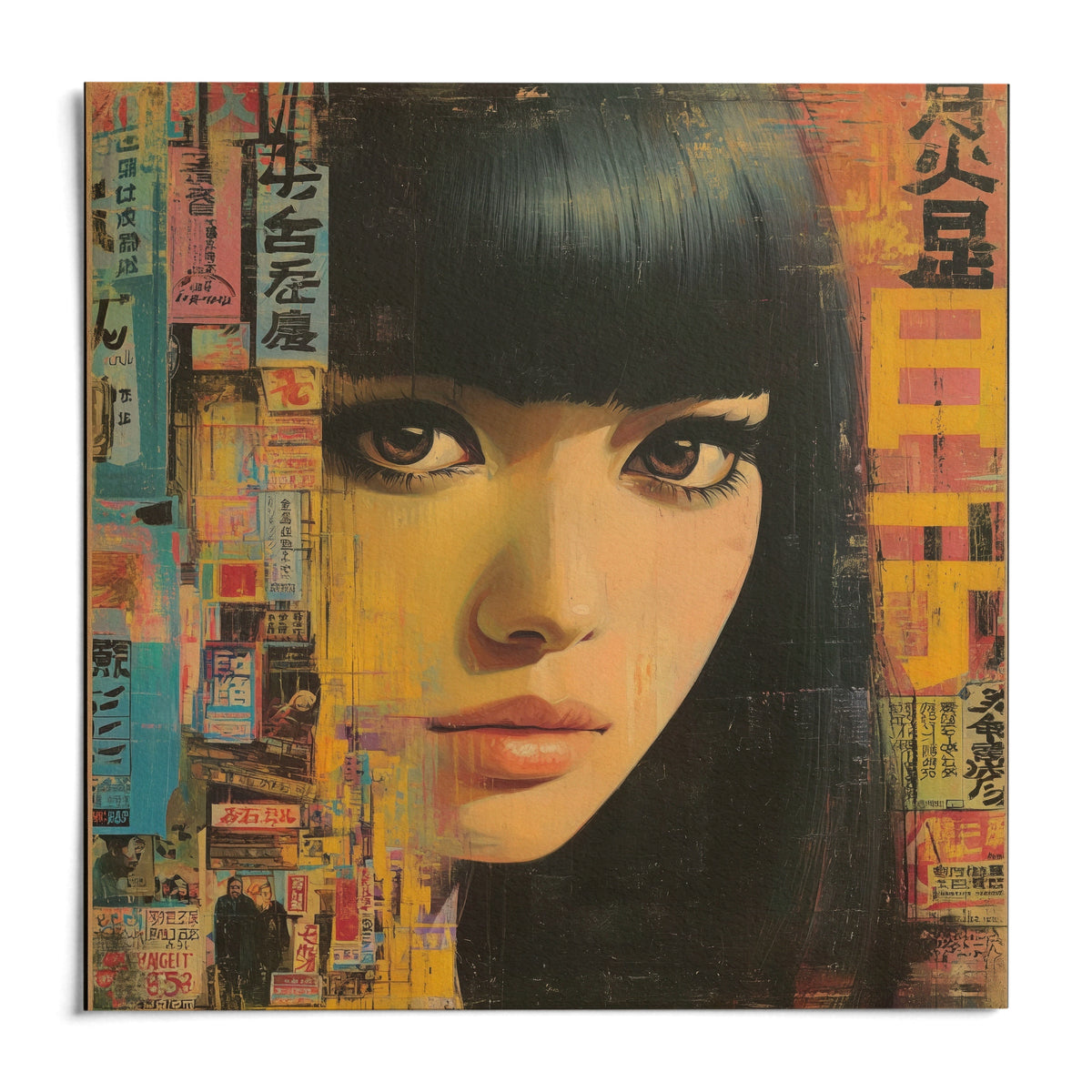 Japanese Woman Art, shown as an unframed paper print on a plain white background