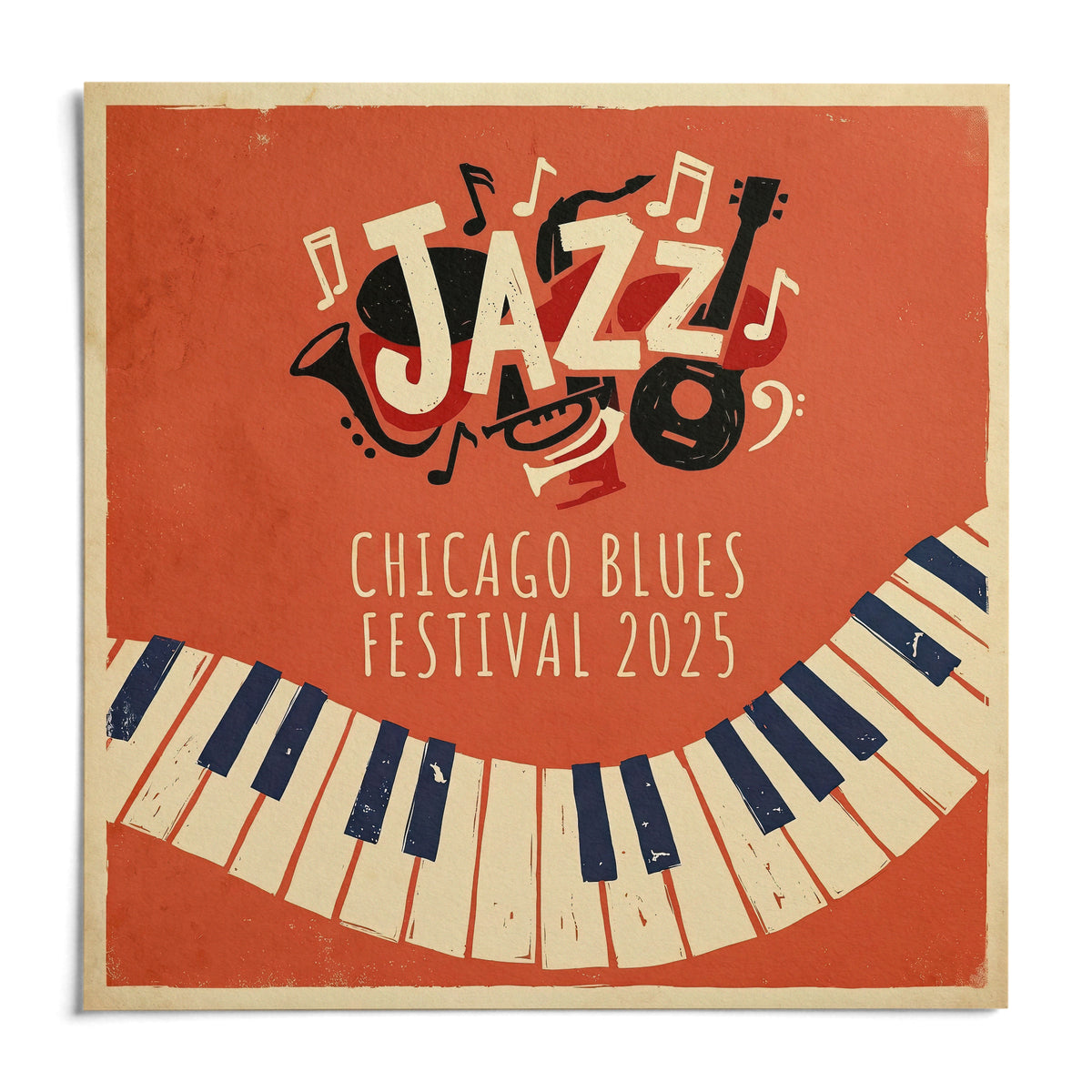 Jazz Art Print, shown as an unframed paper print on a plain white background