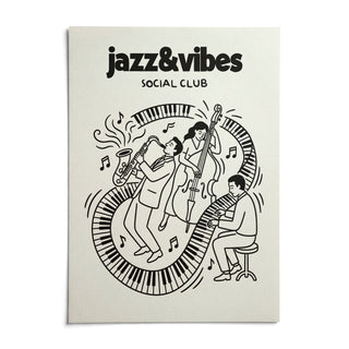 Jazz Music Wall Art, shown as an unframed paper print on a plain white background