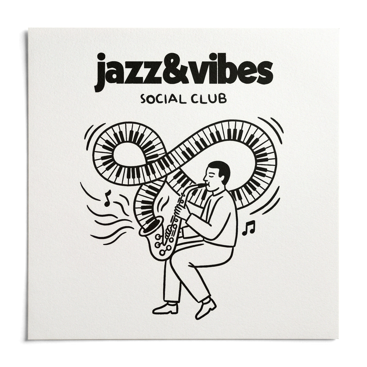 Jazz Social Club Art Print, shown as an unframed paper print on a plain white background