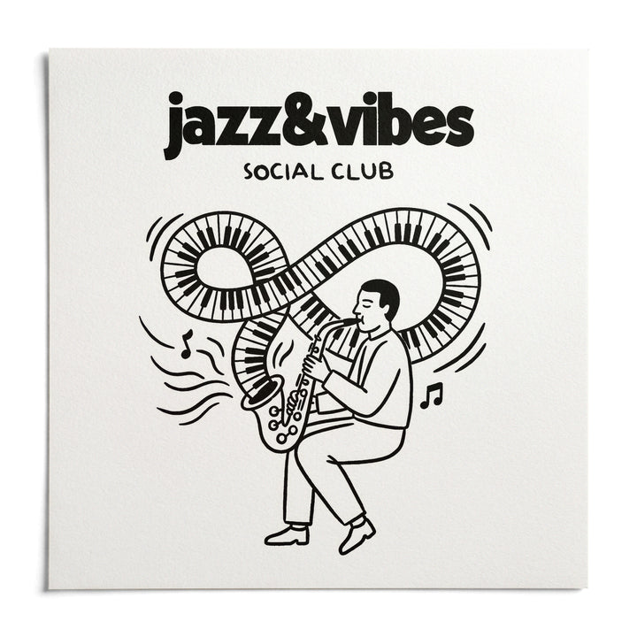 Jazz Social Club Art Print, shown as an unframed paper print on a plain white background