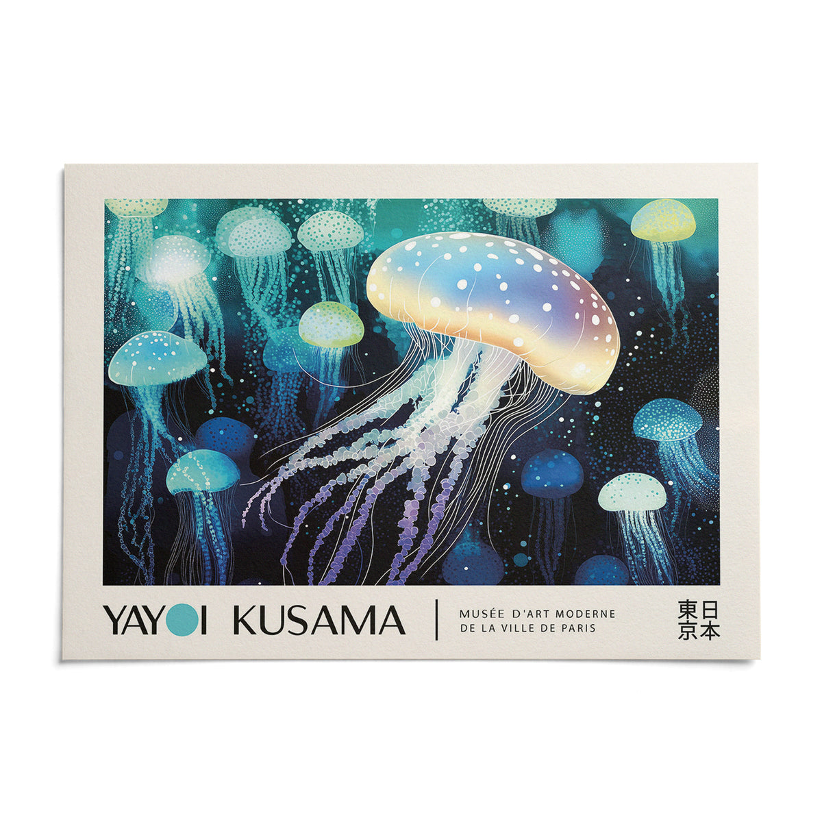 Jellyfish Wall Art, shown as an unframed paper print on a plain white background