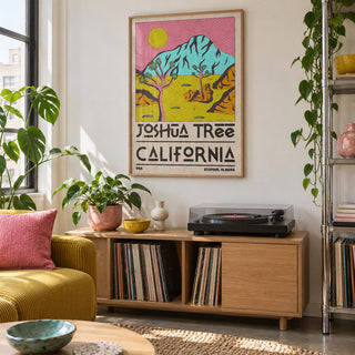 Joshua Tree Art Print shown in a creative city apartment (frame not included)