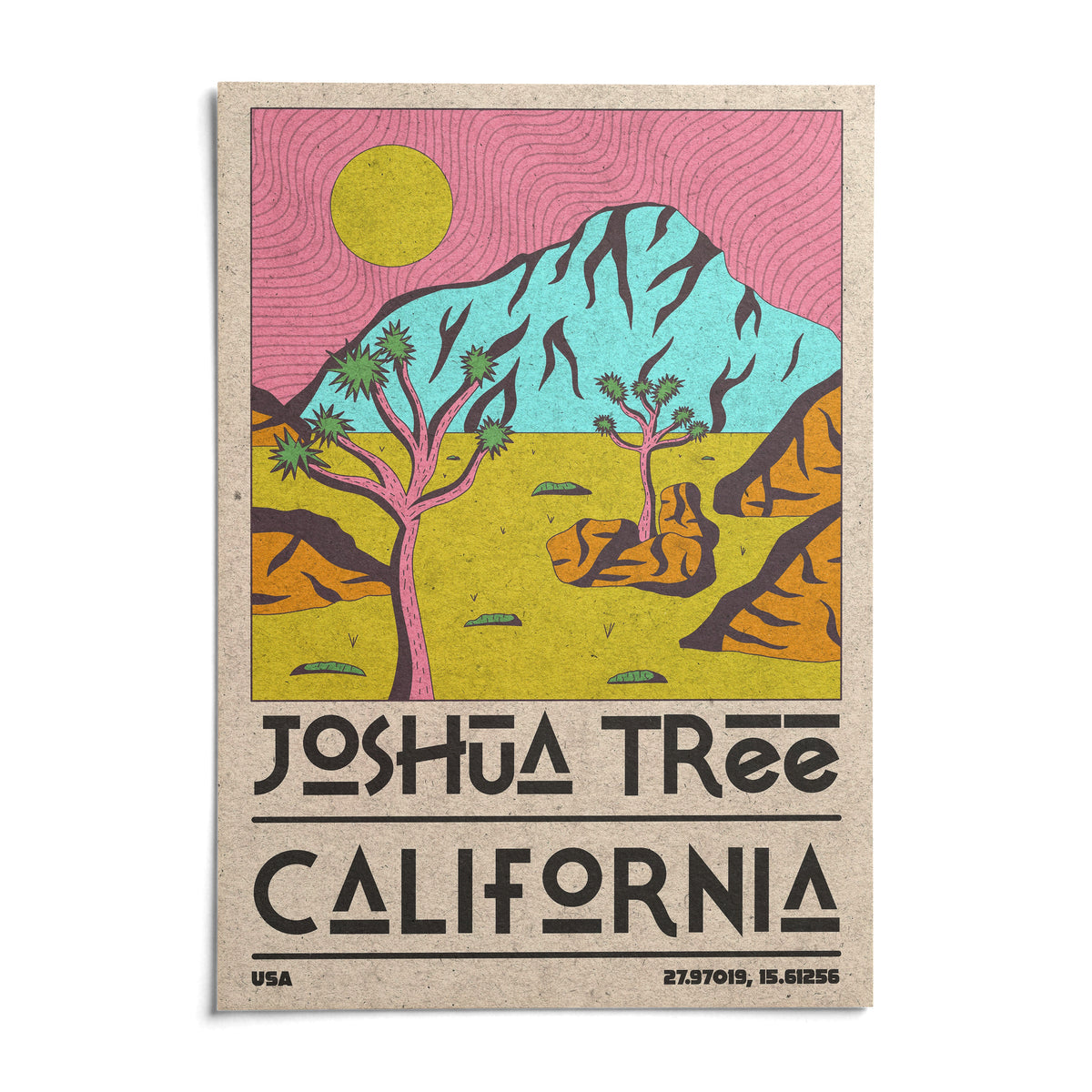 Joshua Tree Art Print, shown as an unframed paper print on a plain white background