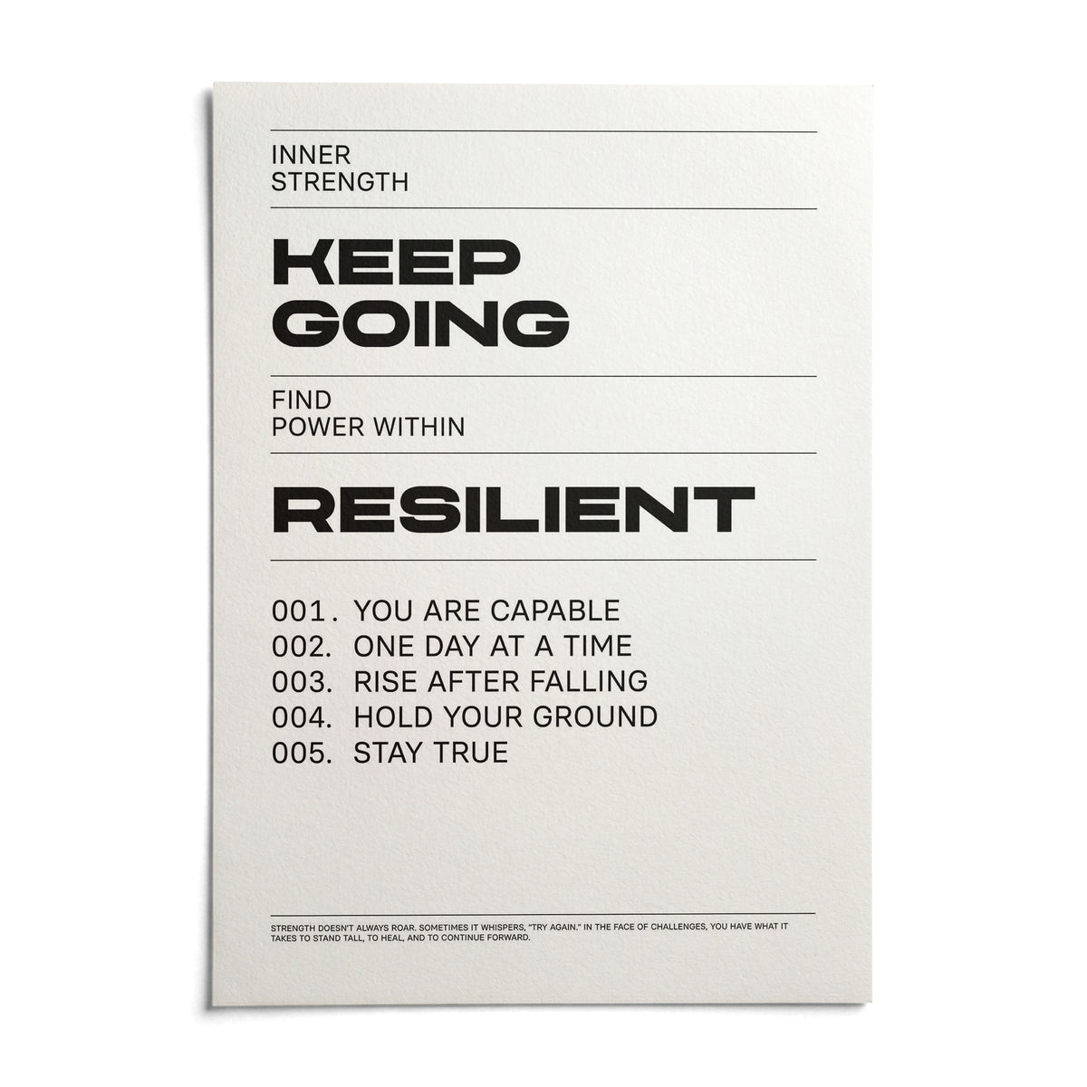 Keep Going Poster, shown as an unframed paper print on a plain white background
