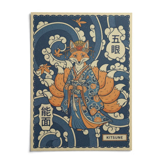 Kitsune Art, shown as an unframed paper print on a plain white background