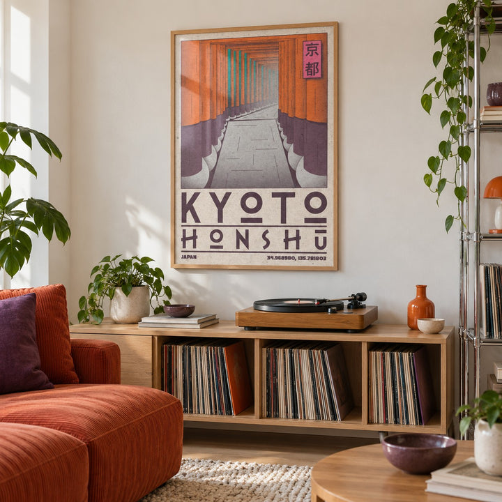 Kyoto Honshu Wall Art shown in a creative city apartment (frame not included)
