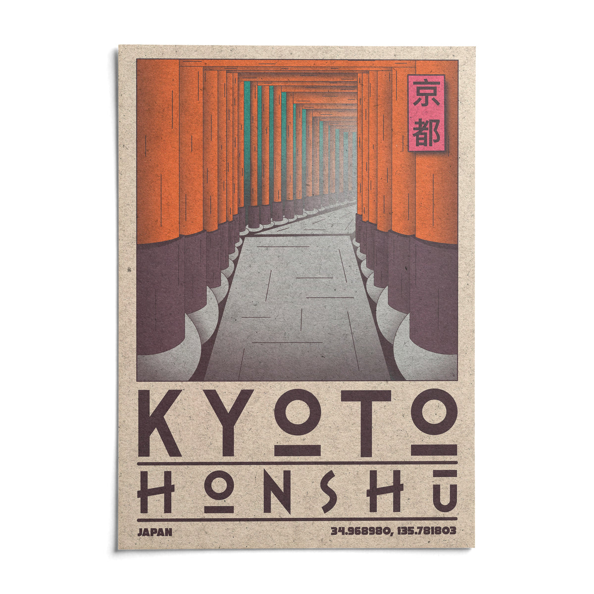 Kyoto Honshu Wall Art, shown as an unframed paper print on a plain white background