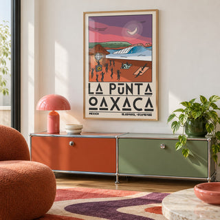 La Punta Oaxaca Wall Art shown in a playful retro modern room (frame not included)