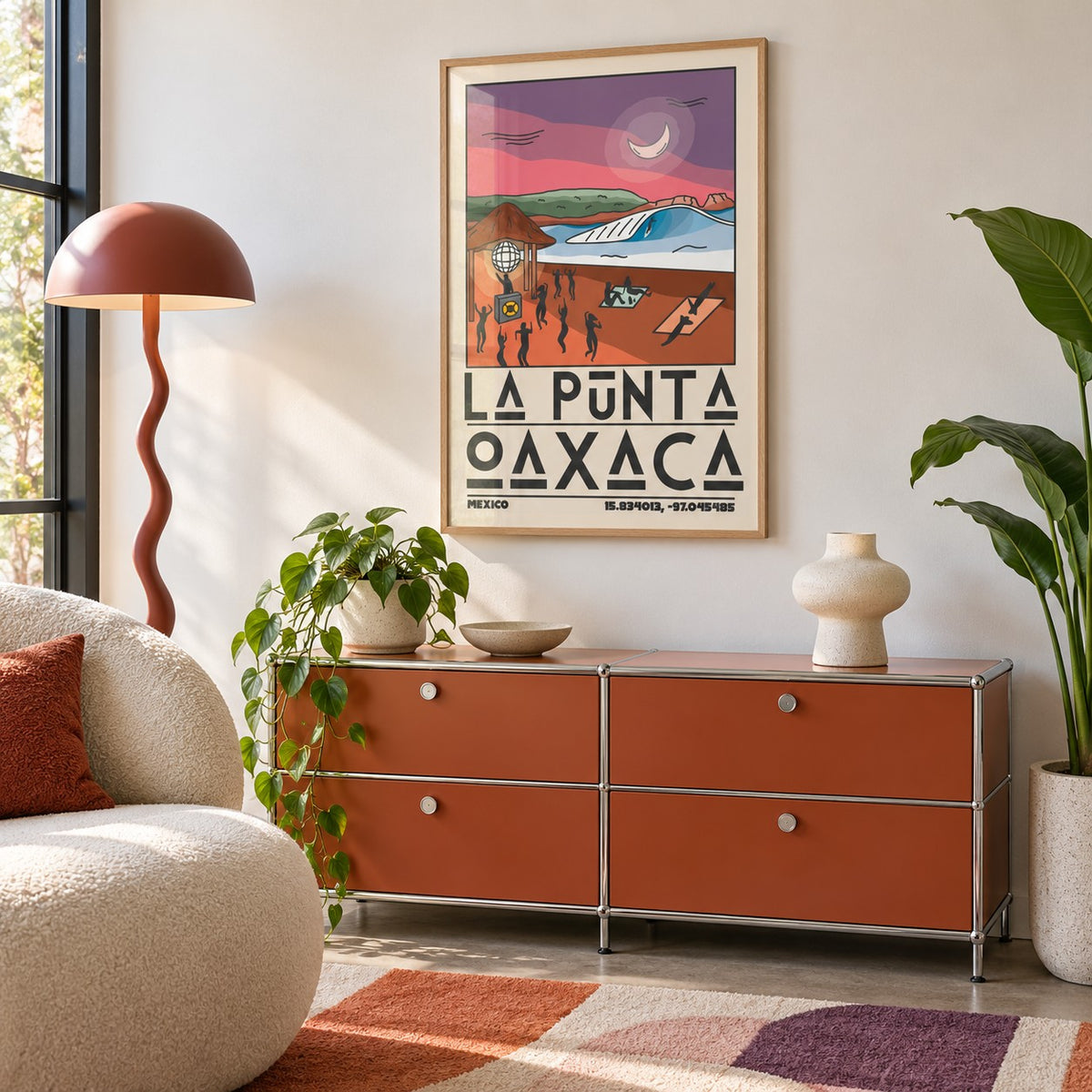 La Punta Oaxaca Wall Art shown in a calm reading corner (frame not included)