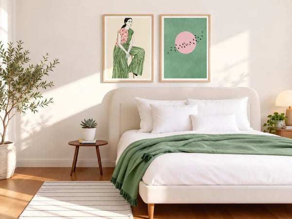 Chic Art Bundle of two prints above a bed