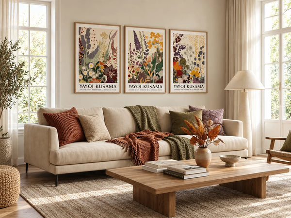 Botanical Garden Set of three prints above a sofa
