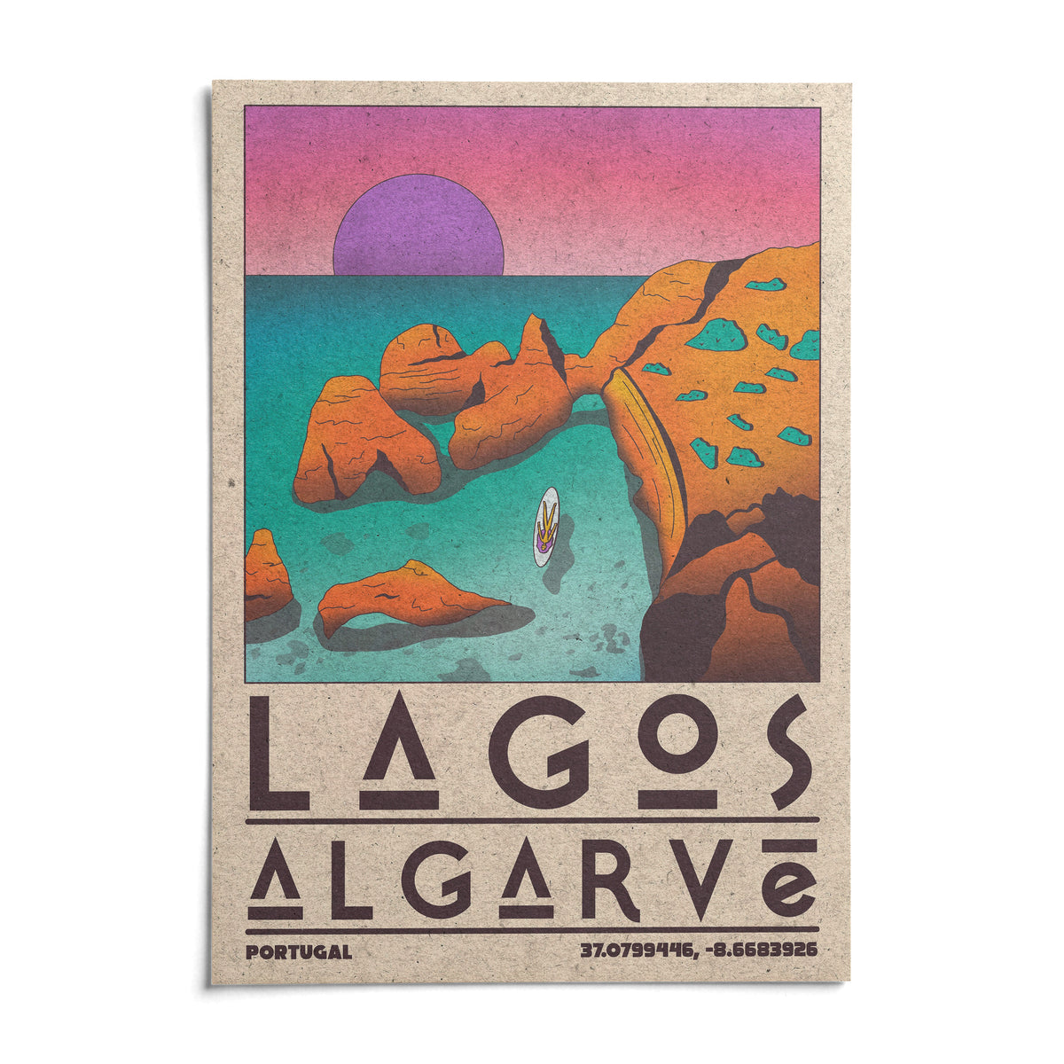 Lagos Algarve Wall Art, shown as an unframed paper print on a plain white background