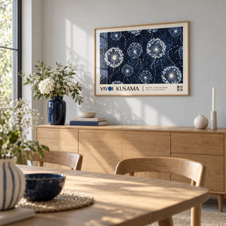 Landscape Posters, framed on the wall of a bright dining room with a pale grey wall