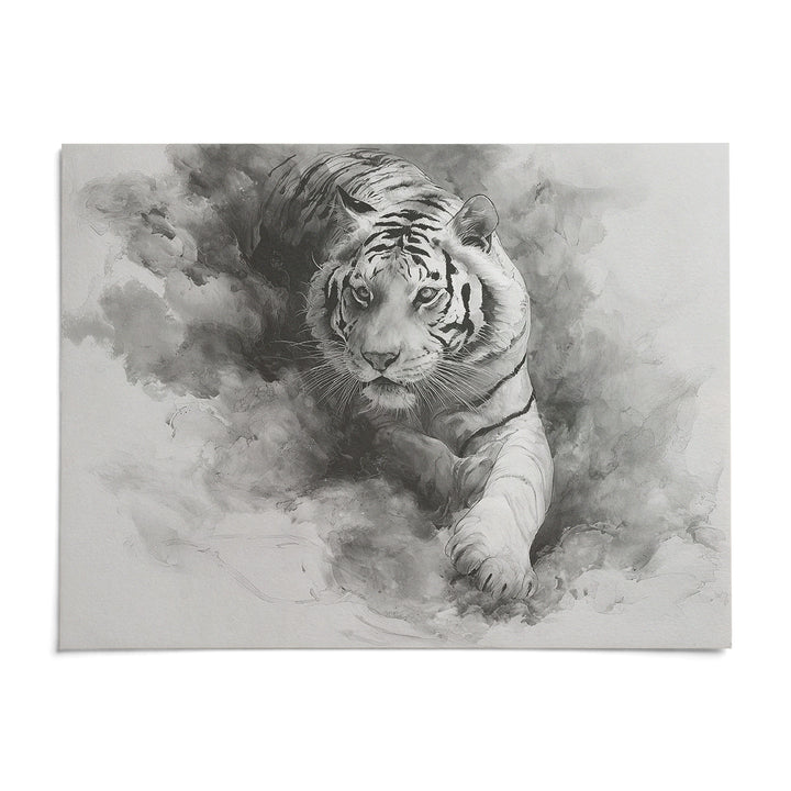 Landscape Tiger Print, shown as an unframed paper print on a plain white background