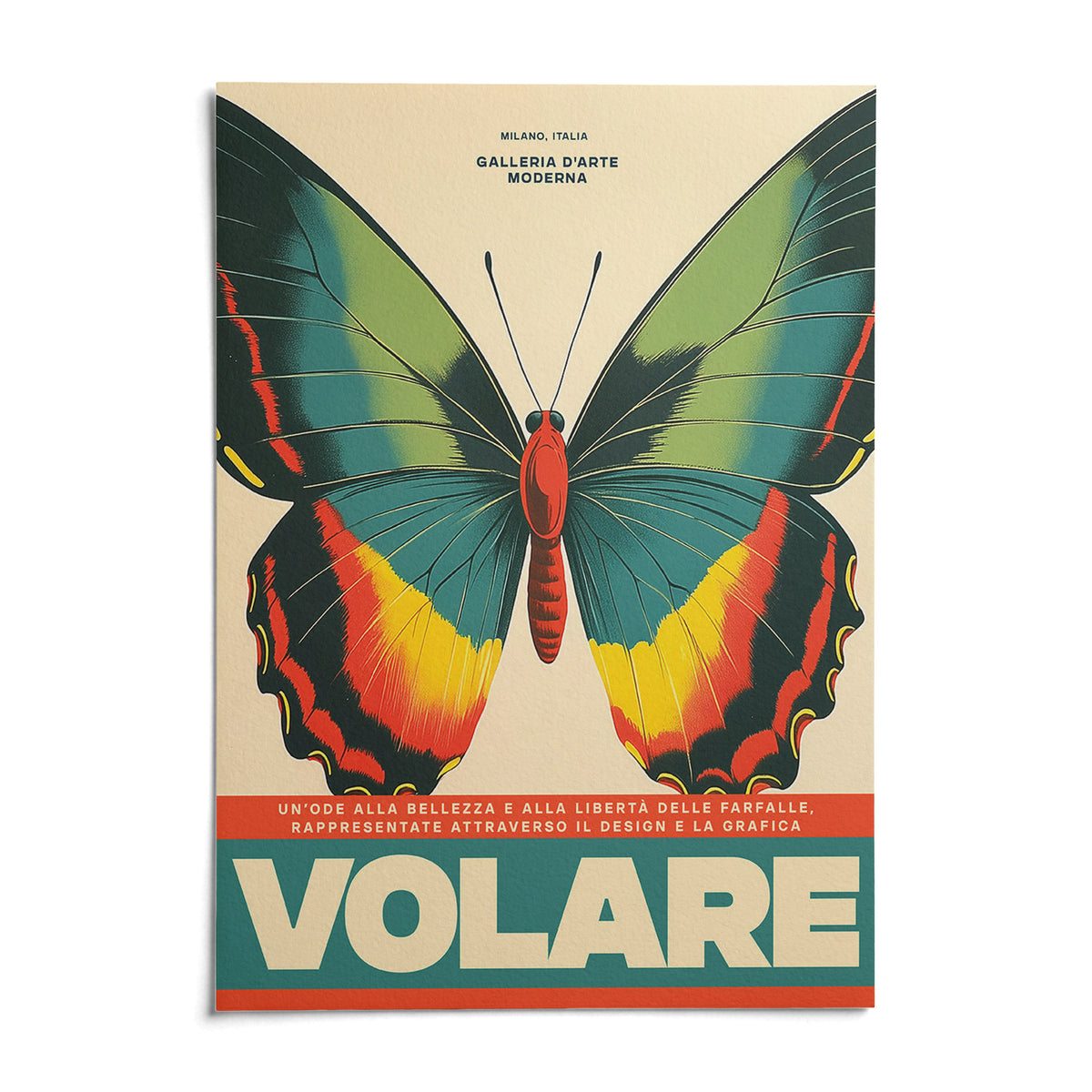 Large Butterfly Wall Art, shown as an unframed paper print on a plain white background