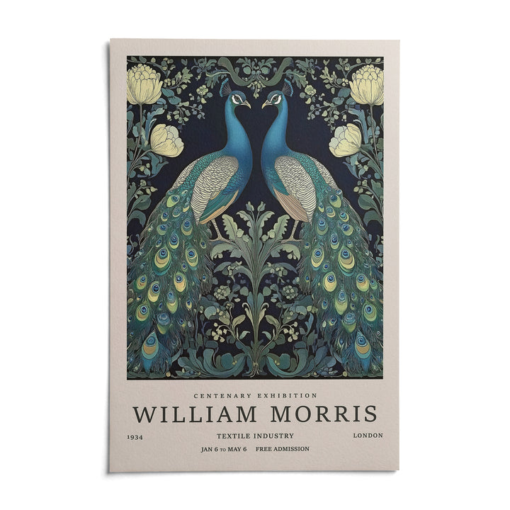 Large Peacock Wall Art, shown as an unframed paper print on a plain white background