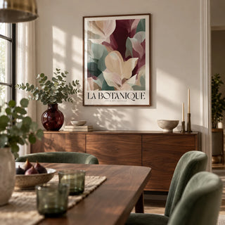 Large Prints for Living Room, framed on the wall of an elegant dining room