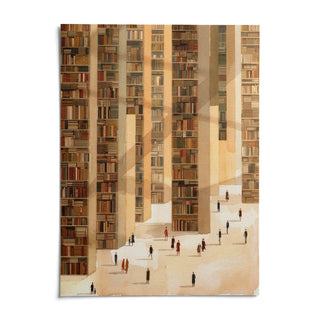 Library Art Print, shown as an unframed paper print on a plain white background