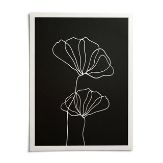 Line Art Floral Print, shown as an unframed paper print on a plain white background