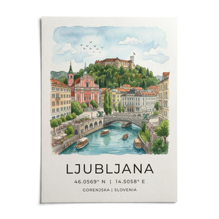 Ljubljana Art Print, shown as an unframed paper print on a plain white background