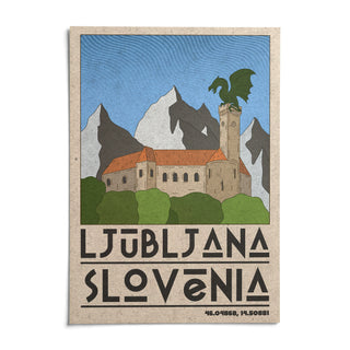 Ljubljana Slovenia Art Print, shown as an unframed paper print on a plain white background