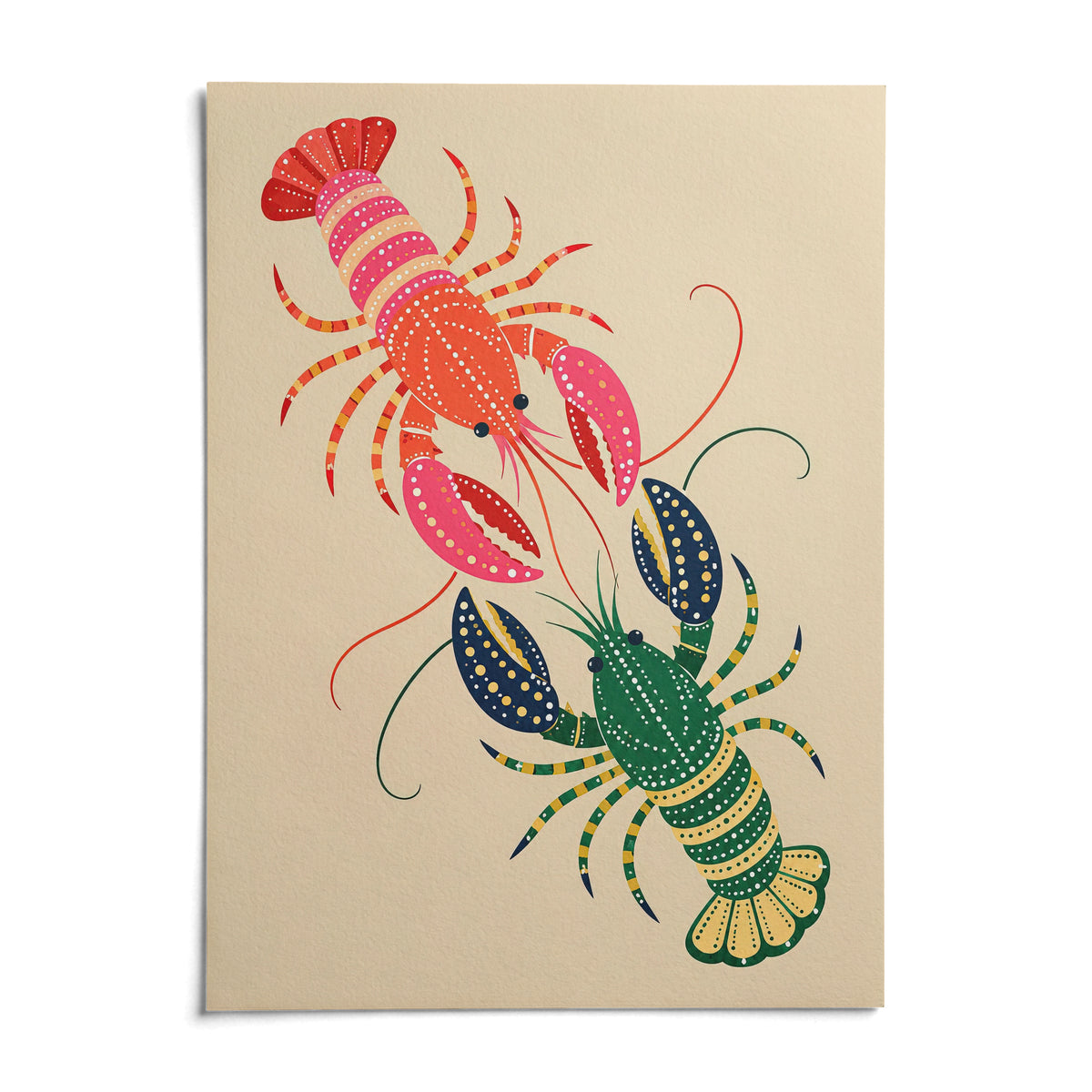 Lobster Wall Art, shown as an unframed paper print on a plain white background