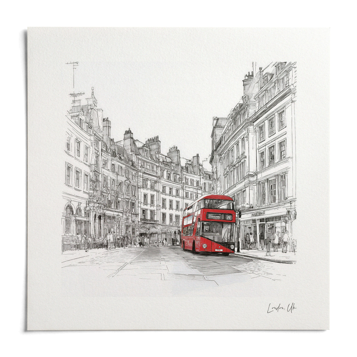 London England Wall Art, shown as an unframed paper print on a plain white background