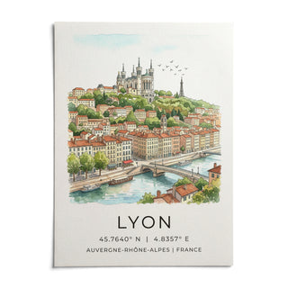 Lyon City Art Print, shown as an unframed paper print on a plain white background