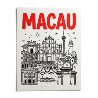 Macau Travel Art, shown as an unframed paper print on a plain white background