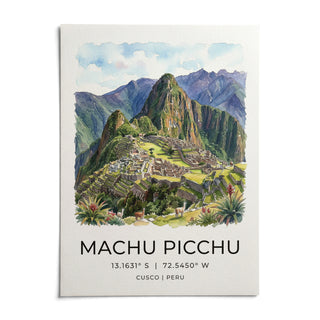 Machu Picchu Art Print, shown as an unframed paper print on a plain white background