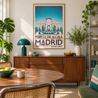 Madrid Architecture Poster shown in a creative city apartment (frame not included)