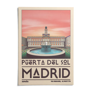 Madrid Landmark Art Print, shown as an unframed paper print on a plain white background