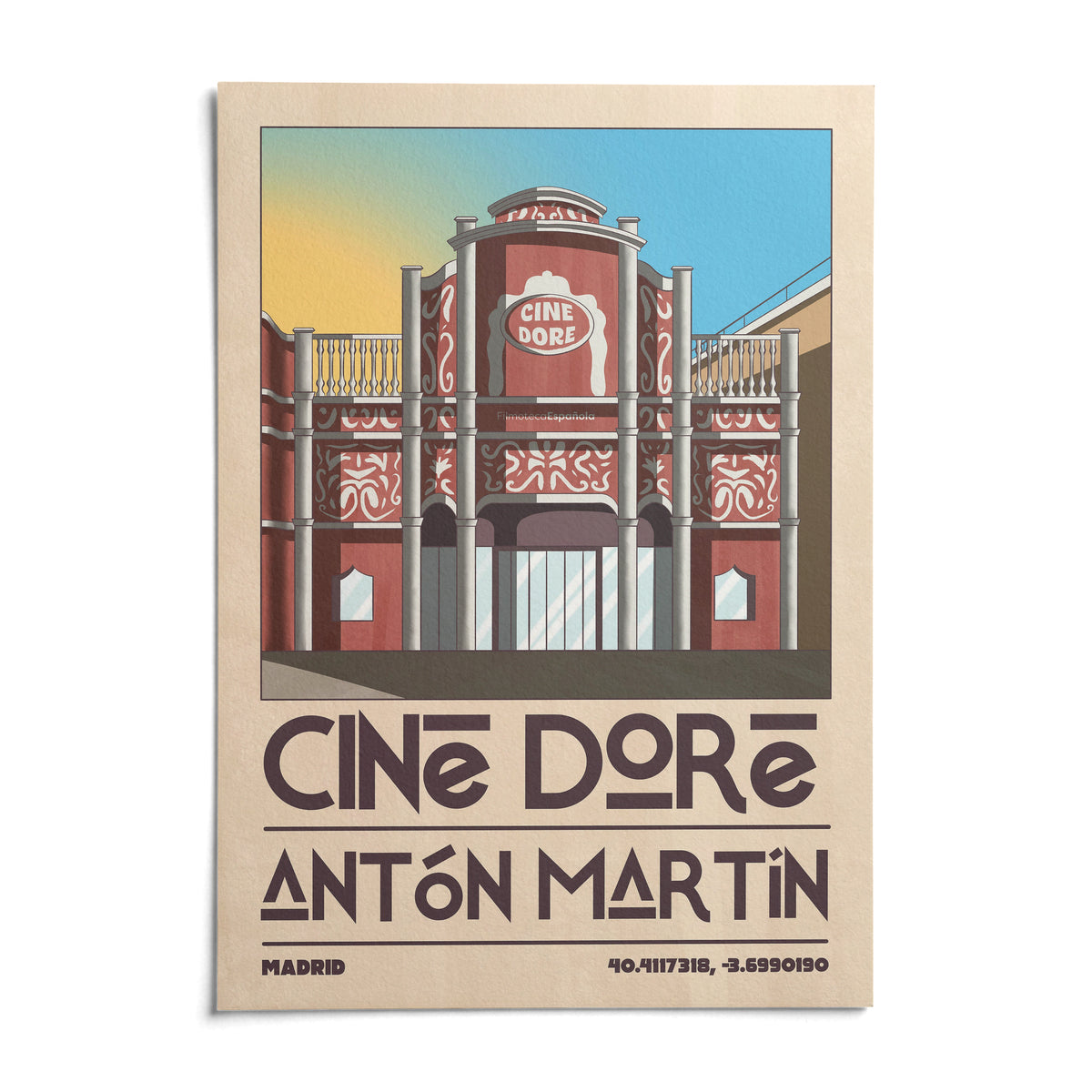 Madrid Landmark Poster, shown as an unframed paper print on a plain white background