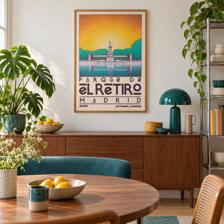 Madrid Landscape Poster shown in a creative city apartment (frame not included)