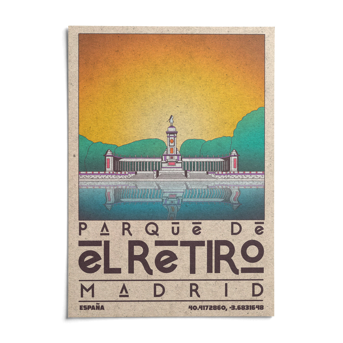 Madrid Landscape Poster, shown as an unframed paper print on a plain white background