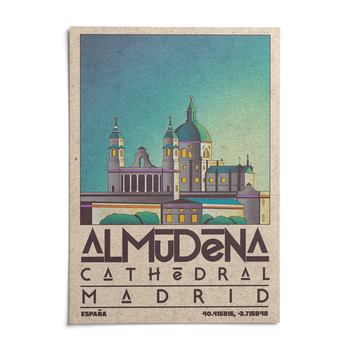 Madrid Poster, shown as an unframed paper print on a plain white background