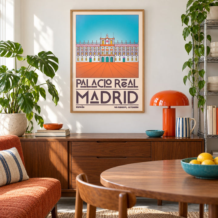 Madrid Royal Palace Poster shown in a creative city apartment (frame not included)