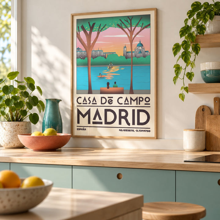 Madrid Wall Art shown in a minimalist kitchen (frame not included)