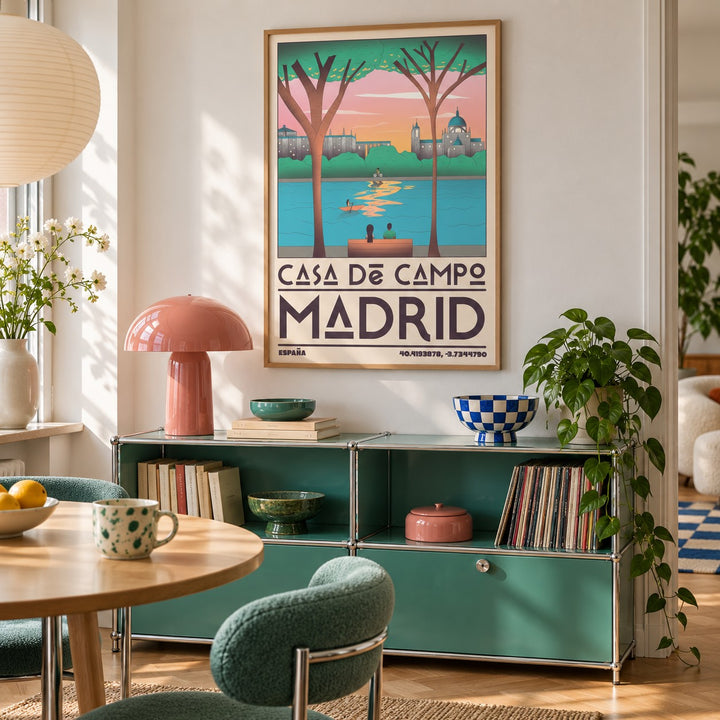 Madrid Wall Art shown in a retro breakfast nook (frame not included)