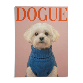 Maltese Dog Wall Art, shown as an unframed paper print on a plain white background