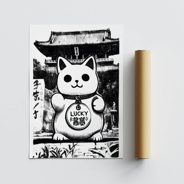 High-quality Asian wall decor with black-and-white details