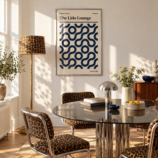 Margate Print, framed on the wall of a bright white dining room in strong afternoon sun
