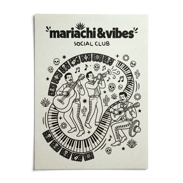 Mariachi Art Print, shown as an unframed paper print on a plain white background
