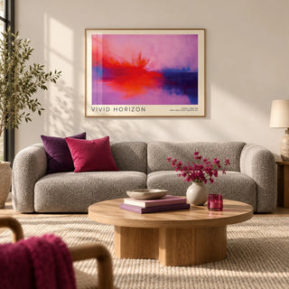 Mark Rothko Artwork, framed on the wall of a design-led living room with a warm white wall and a pale oak floor