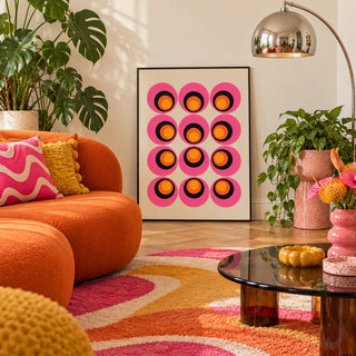 Maximalist Wall Art, framed on the wall of a bright